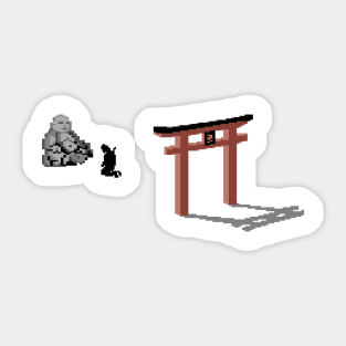 Last Ninja Prayer Pixel Art Sticker